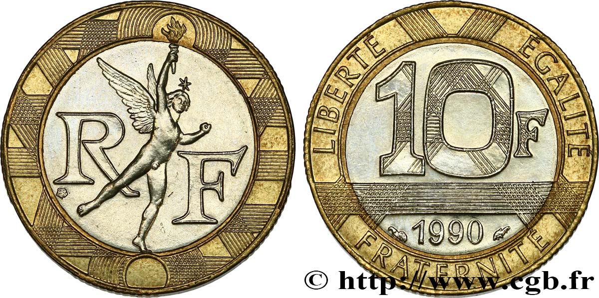 10 francs Génie de la Bastille 1990 Pessac F.375/5 MS60 