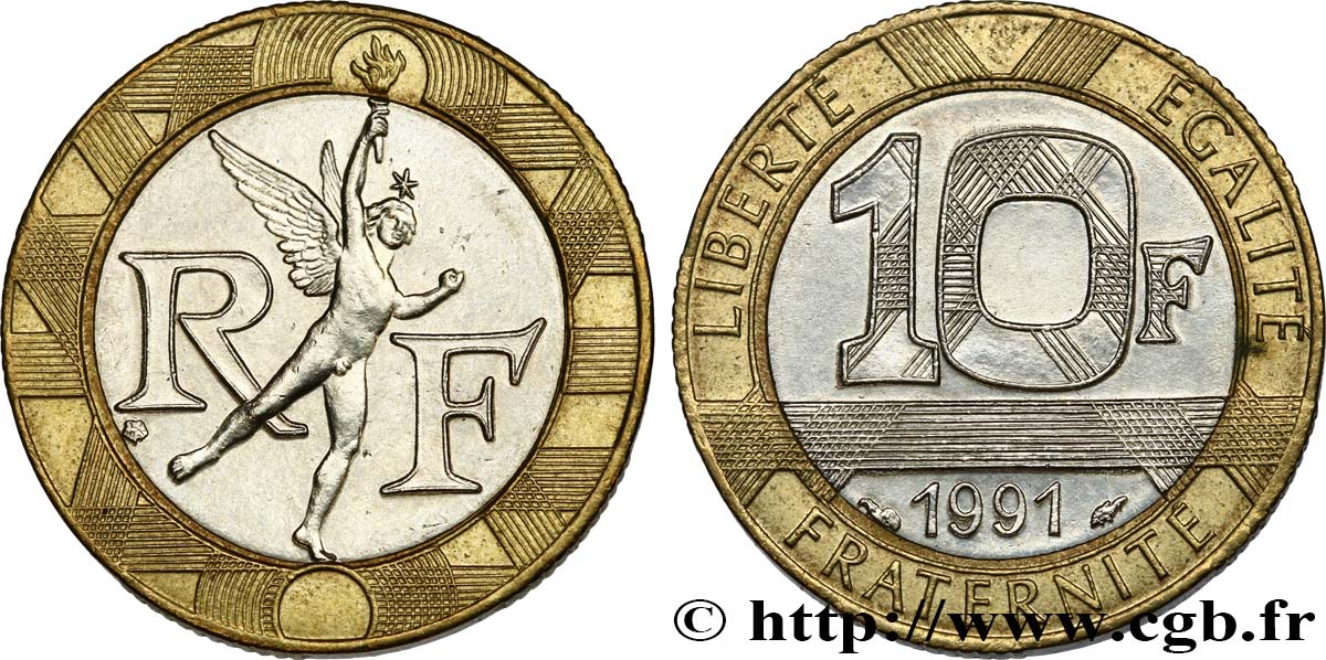 10 francs Génie de la Bastille 1991 Pessac F.375/6 VZ60 