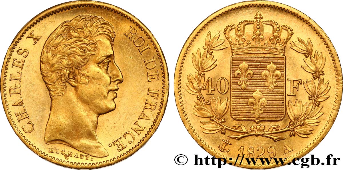 40 francs or Charles X, 2e type 1829 Paris F.544/4 SUP60 