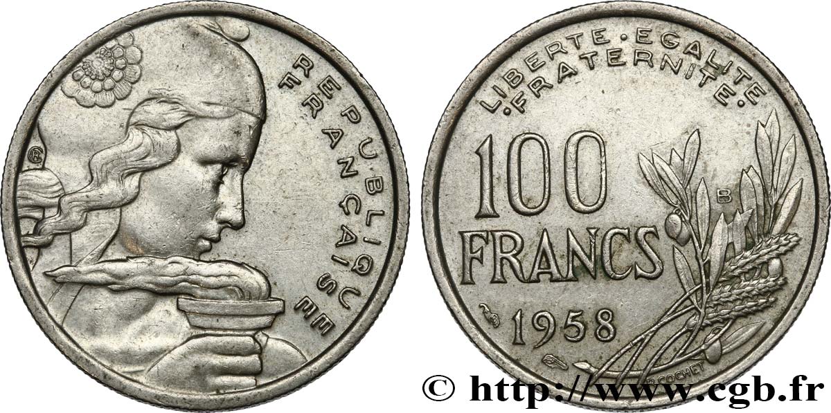 100 francs Cochet 1958 Beaumont-Le-Roger F.450/14 XF48 