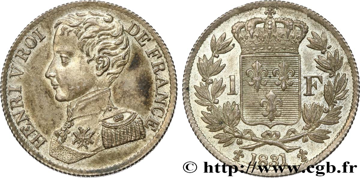 1 franc 1831  VG.2705  MS62 