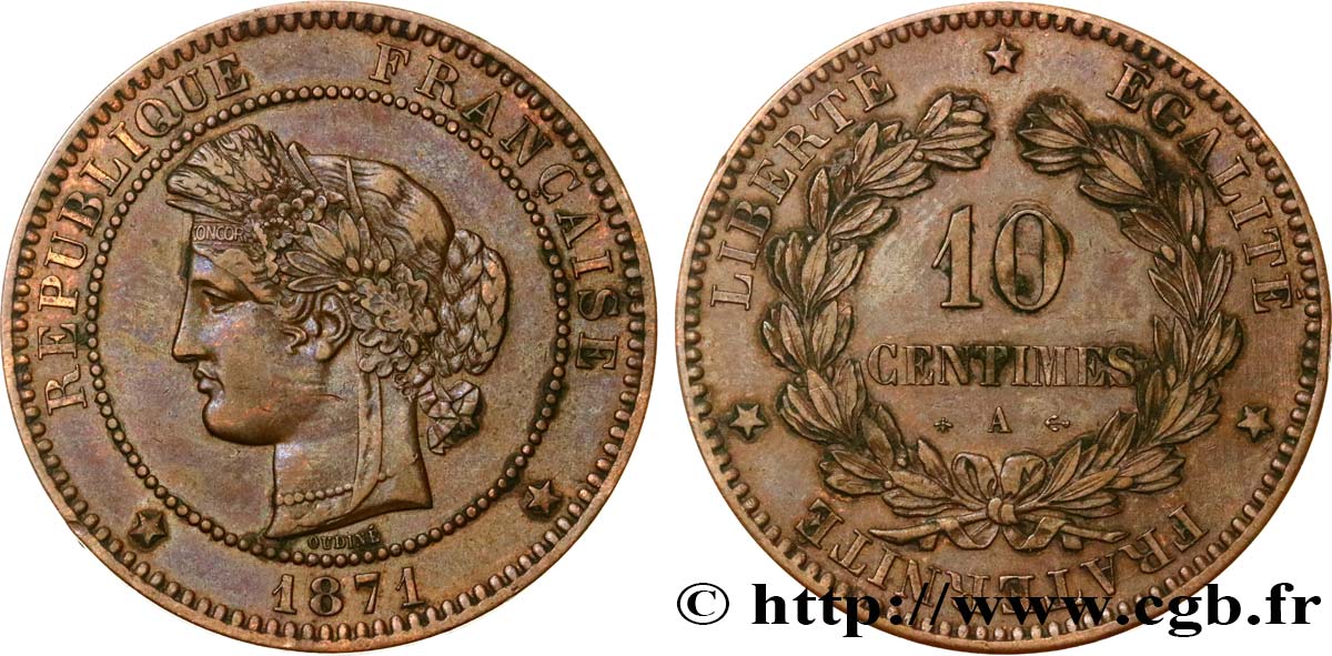 10 centimes Cérès 1871 Paris F.135/5 BB48 