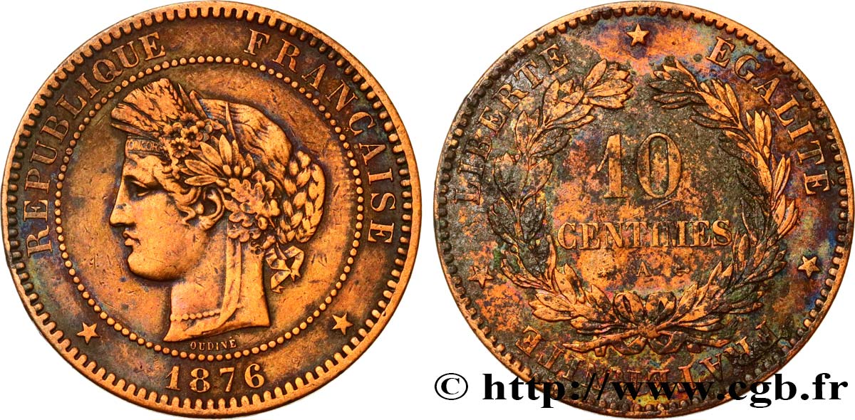 10 centimes Cérès 1876 Paris F.135/16 MB 