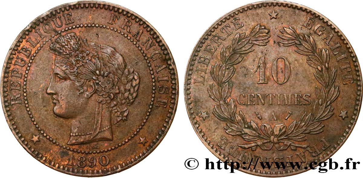 10 centimes Cérès 1890 Paris F.135/35 MBC48 