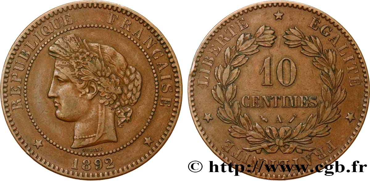 10 centimes Cérès 1892 Paris F.135/37 S35 