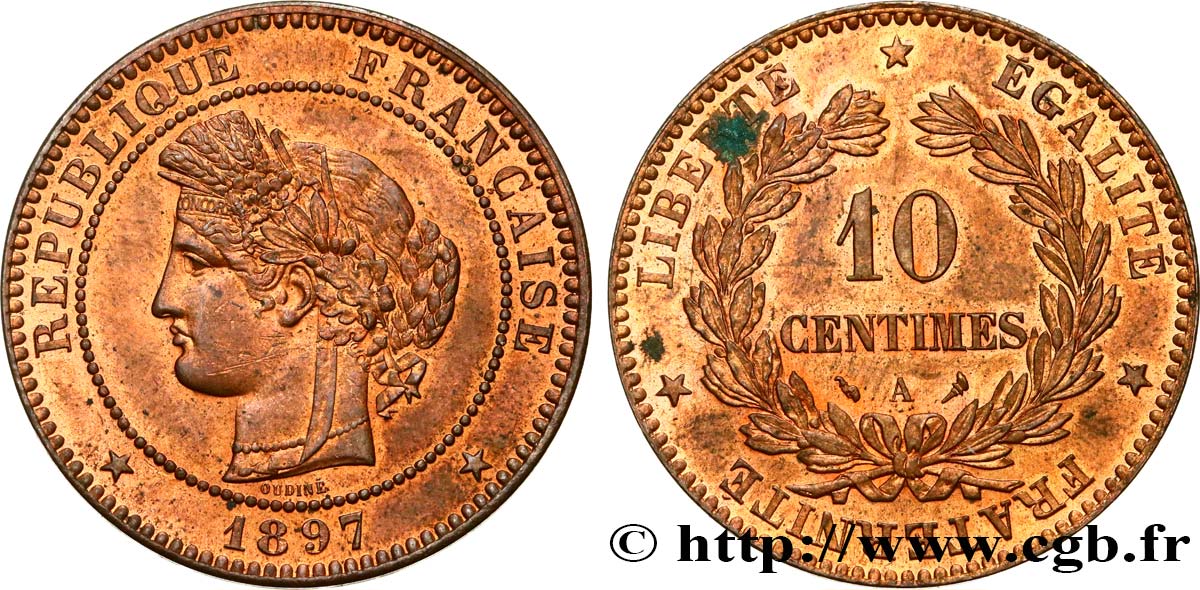 10 centimes Cérès 1897 Paris F.135/44 AU54 