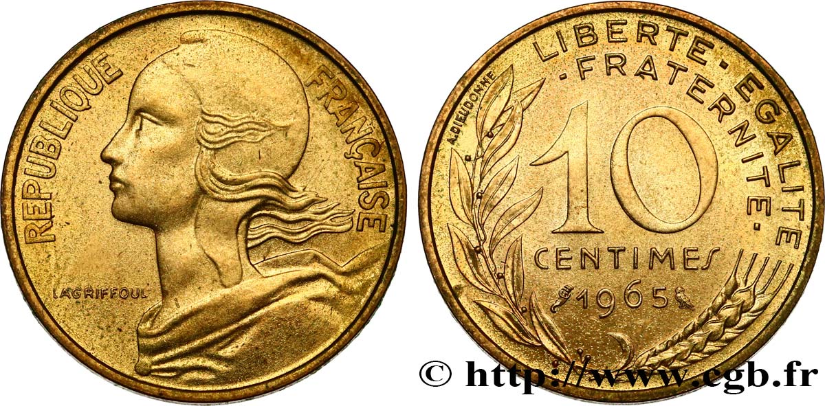 10 centimes Marianne 1965 Paris F.144/5 FDC 