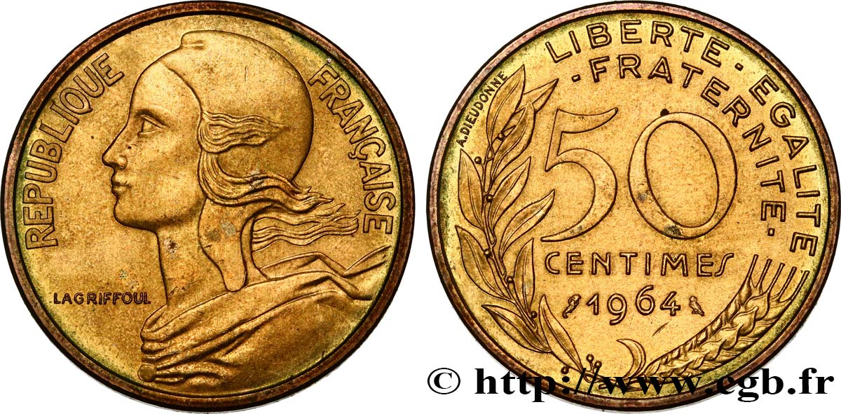 50 centimes Marianne 1964 Paris F.197/6 MS 
