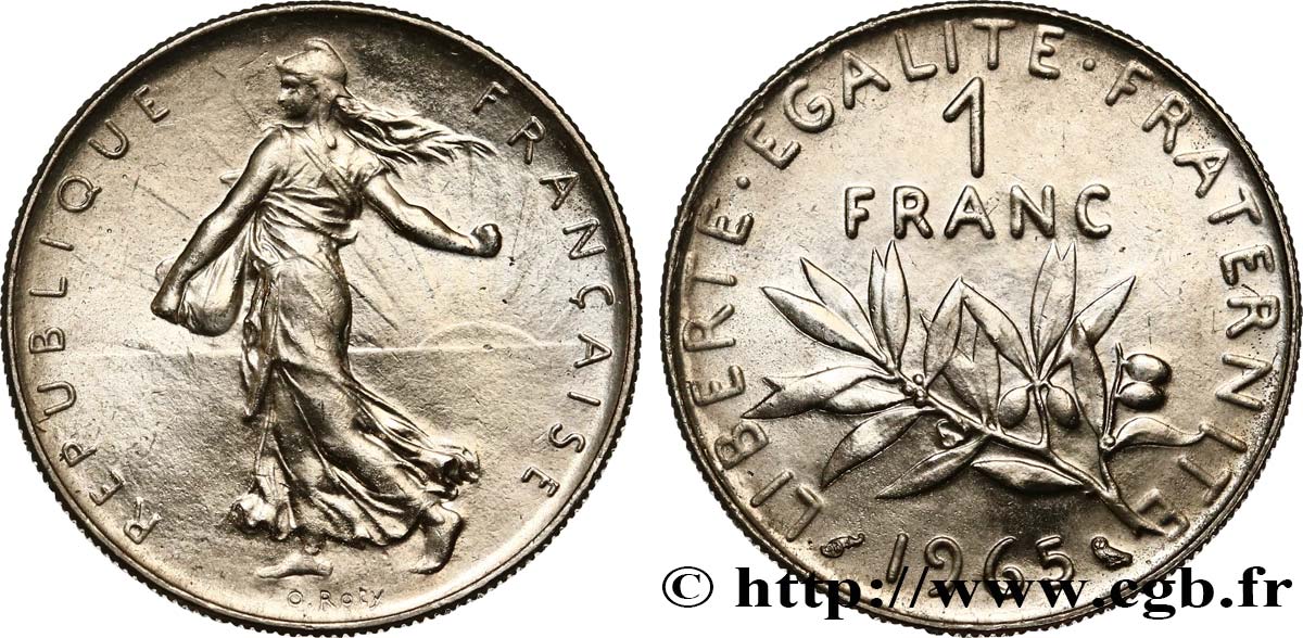 1 franc Semeuse, nickel 1965 Paris F.226/9 MS 