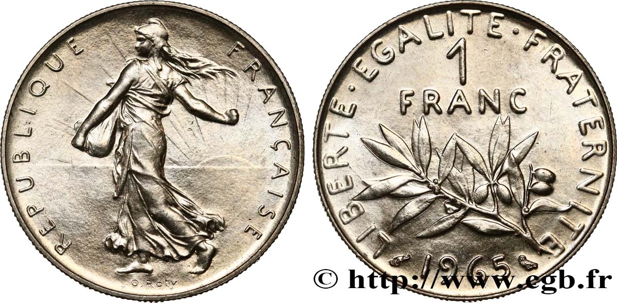 1 franc Semeuse, nickel 1965 Paris F.226/9 FDC 