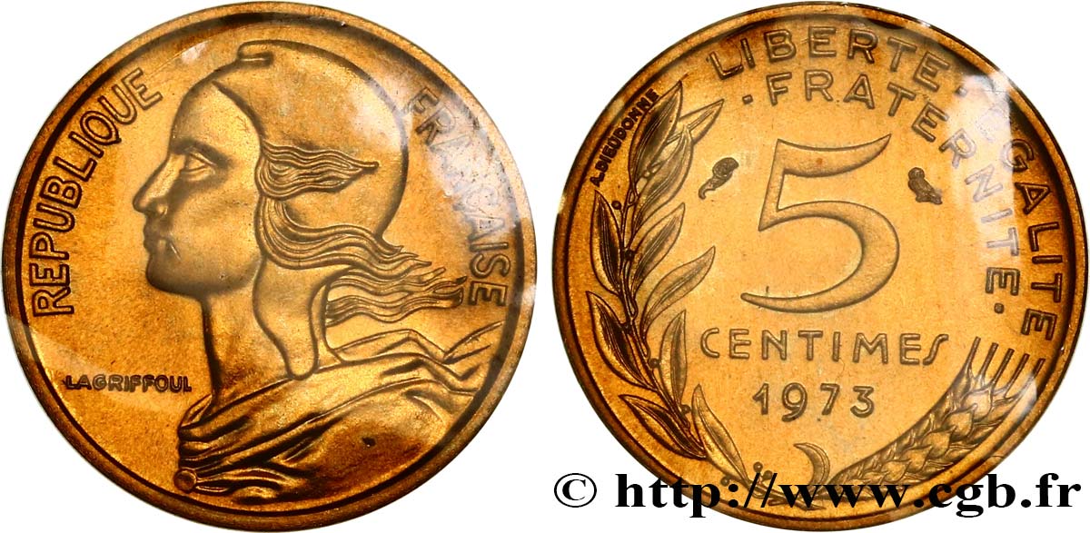 5 centimes Marianne 1973 Pessac F.125/9 MS68 