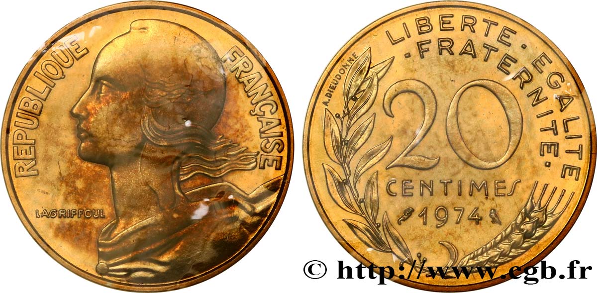 20 centimes Marianne 1974 Pessac F.156/14 MS 