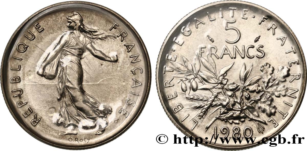 5 francs Semeuse, nickel 1980 Pessac F.341/12 FDC 
