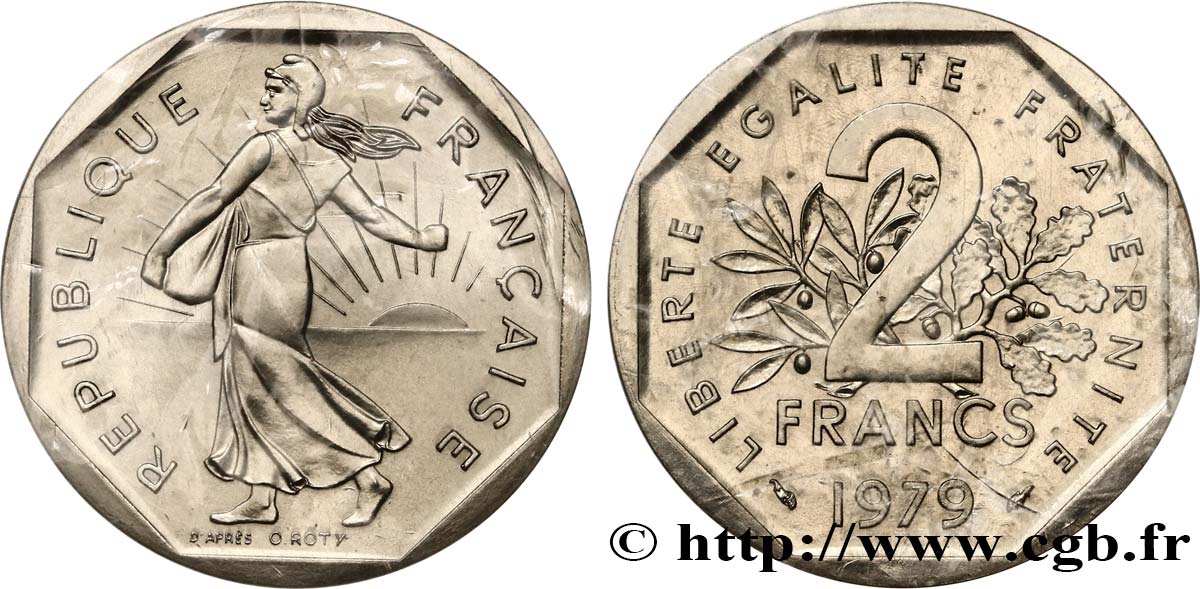 Piéfort nickel de 2 francs Semeuse, nickel 1979 Pessac GEM.123 P1 MS 