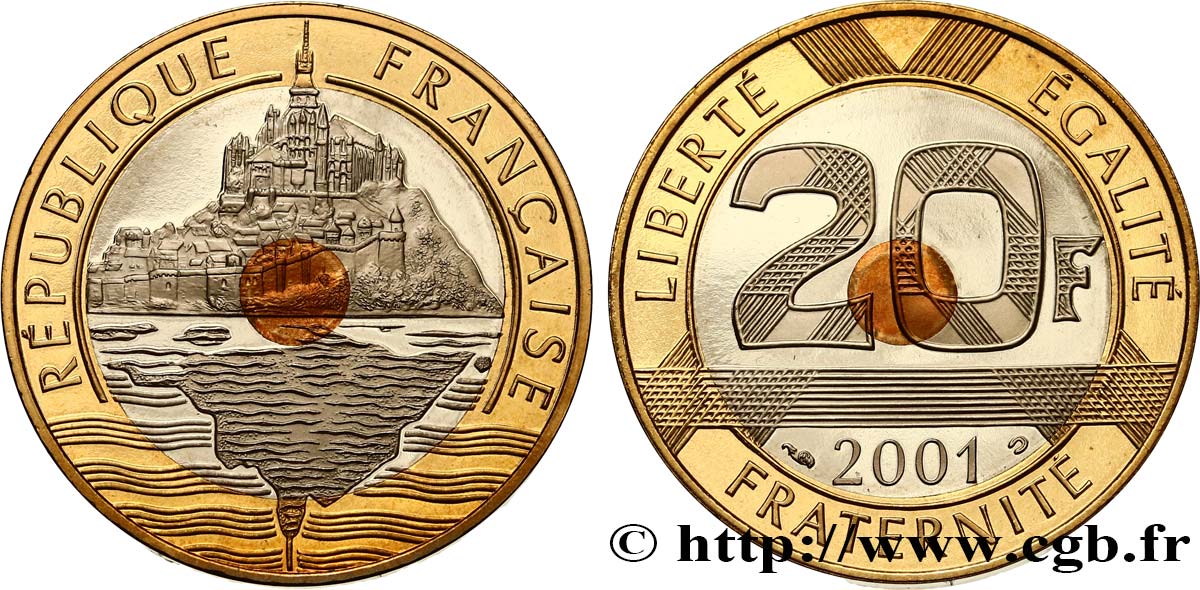 20 francs Mont Saint-Michel, BE (Belle Épreuve) 2001 Pessac F.403/17 var. MS 