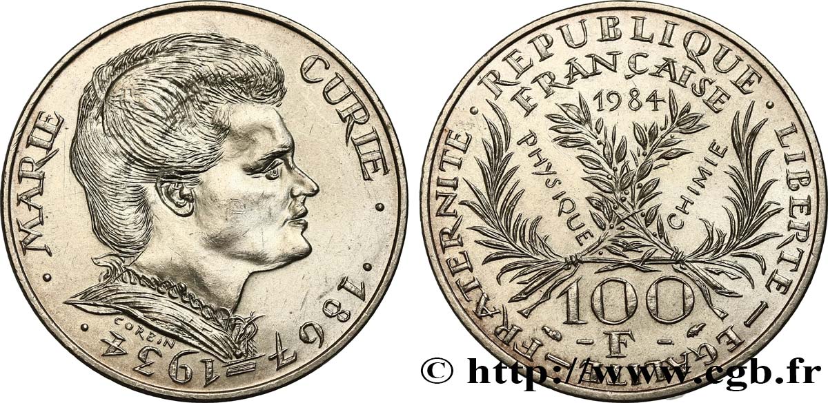 100 francs Marie Curie 1984  F.452/2 AU55 