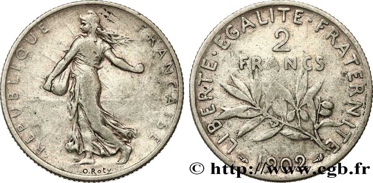 2 francs Semeuse 1902  F.266/7 VF25 