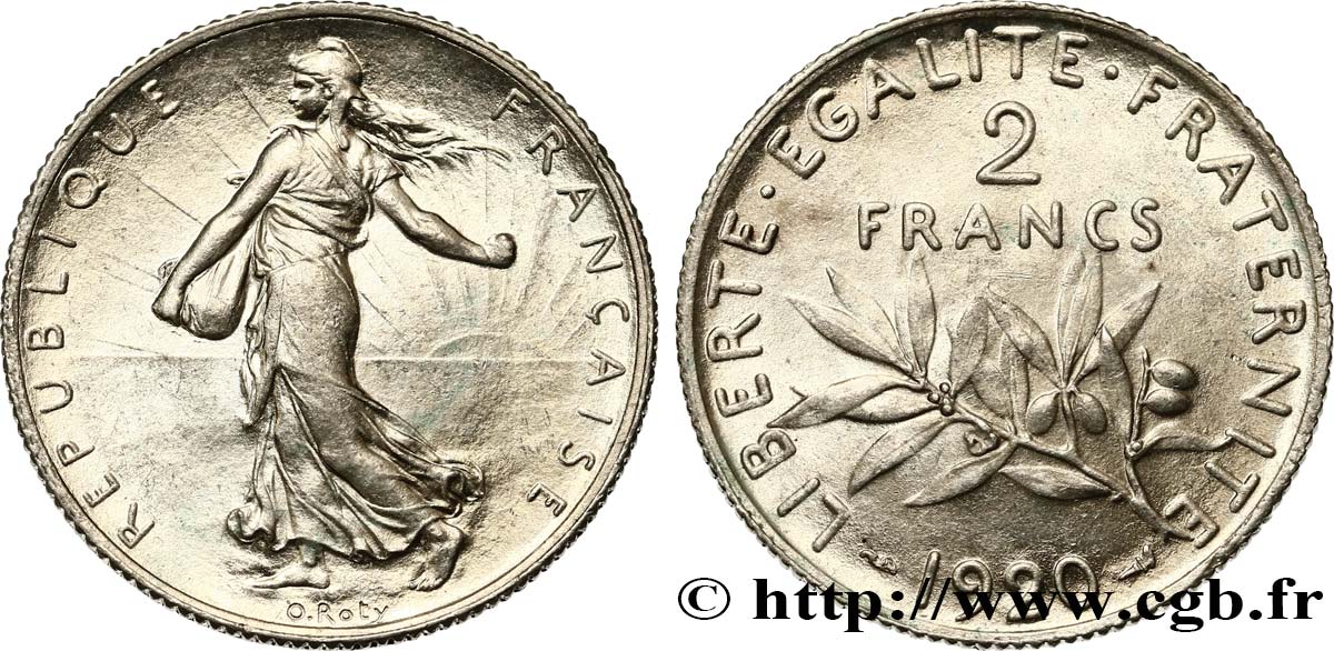 2 francs Semeuse 1920  F.266/22 VZ60 