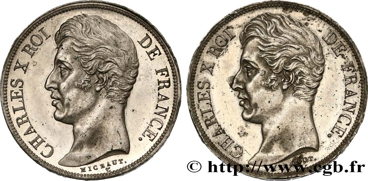 Épreuve double avers de 2 francs, par Michaut n.d. Paris Maz.891 a var. MS62 