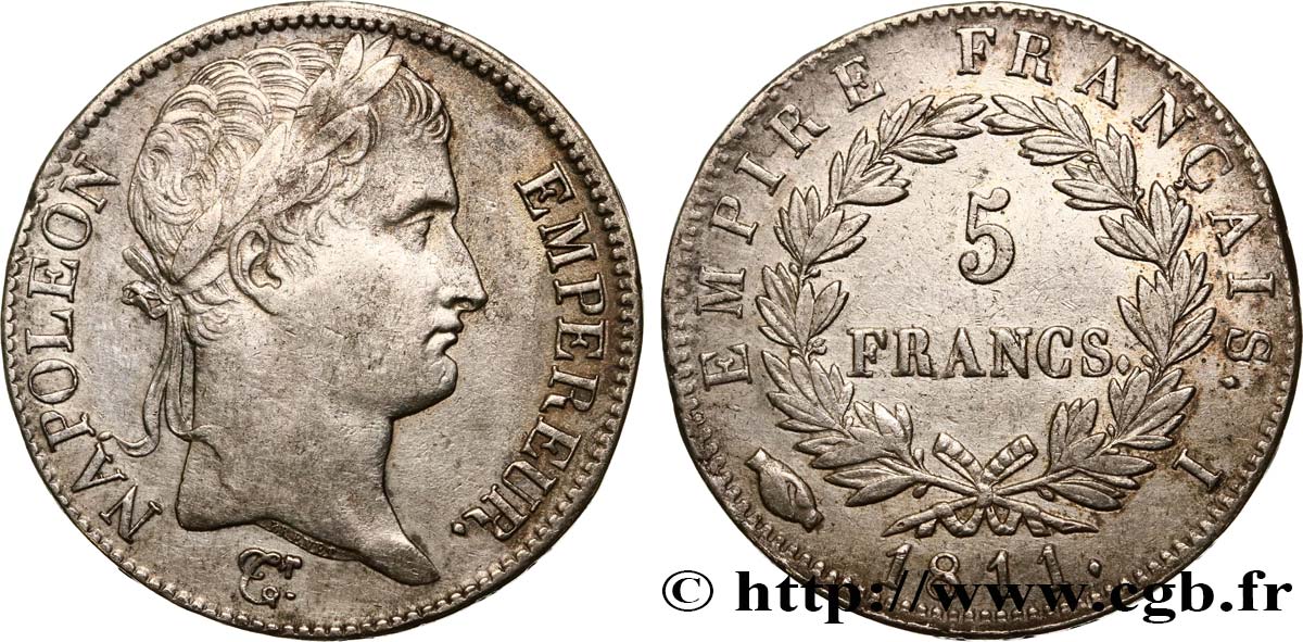 5 francs Napoléon Empereur, Empire français 1811 Limoges F.307/32 SS42 