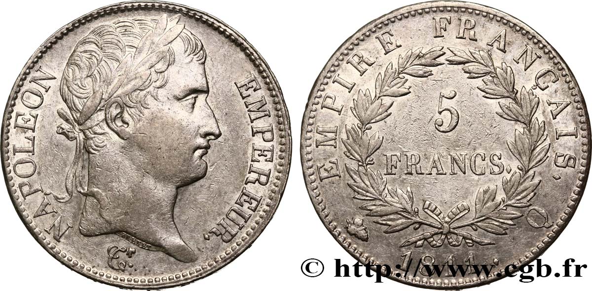 5 francs Napoléon Empereur, Empire français 1811 Perpignan F.307/37 BB48 