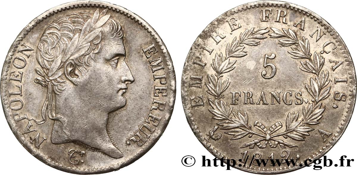 5 francs Napoléon Empereur, Empire français 1812 Paris F.307/41 TTB50 