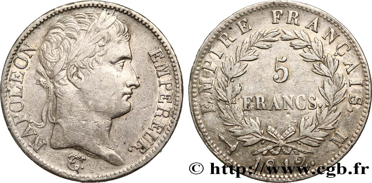 5 francs Napoléon Empereur, Empire français 1812 Toulouse F.307/49 XF42 