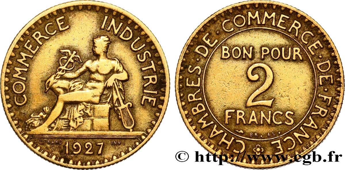 2 francs Chambres de Commerce 1927  F.267/9 S 