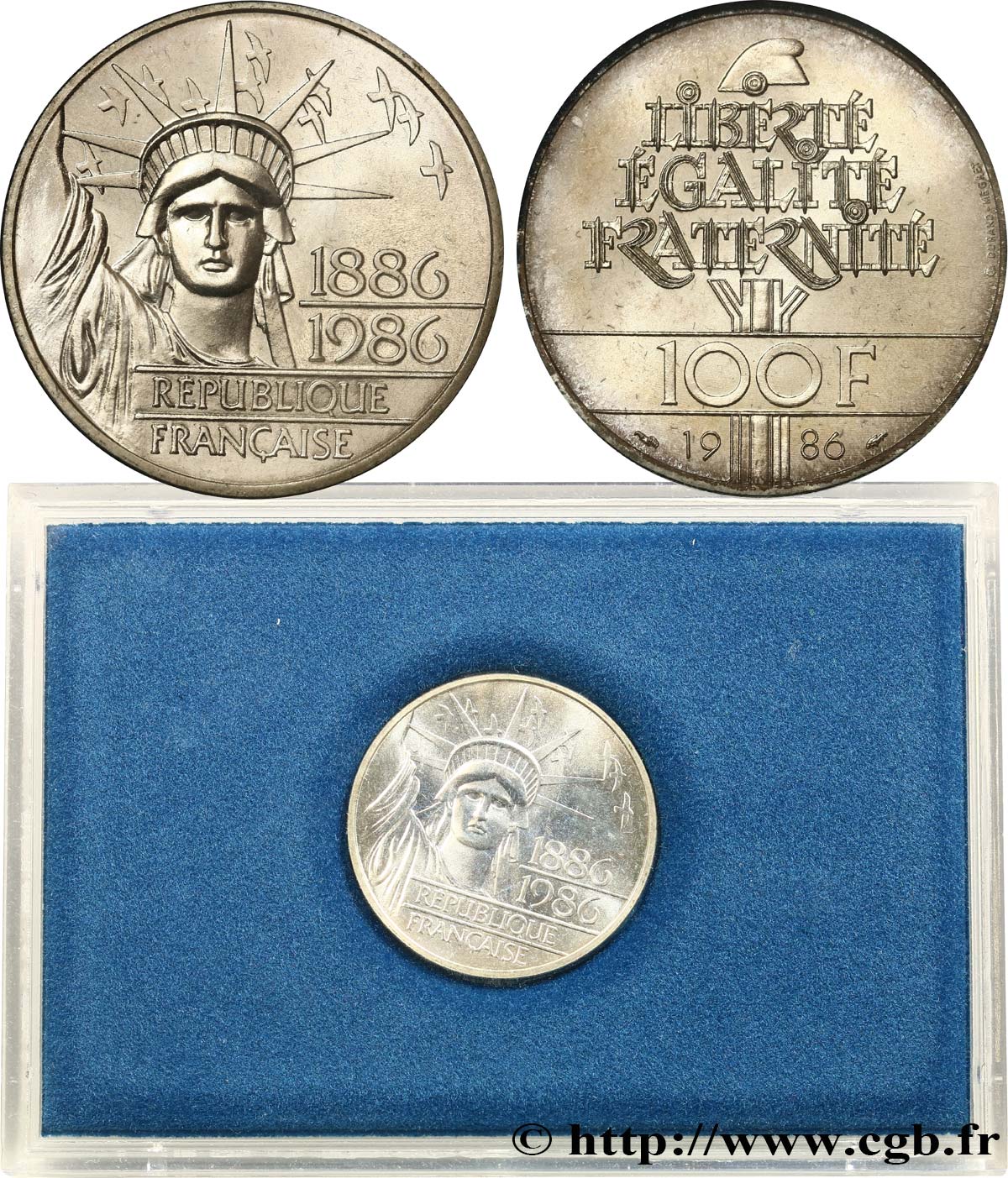 Brillant Universel 100 francs Liberté (Statue de la) 1986 Paris F.454/2 var. FDC 