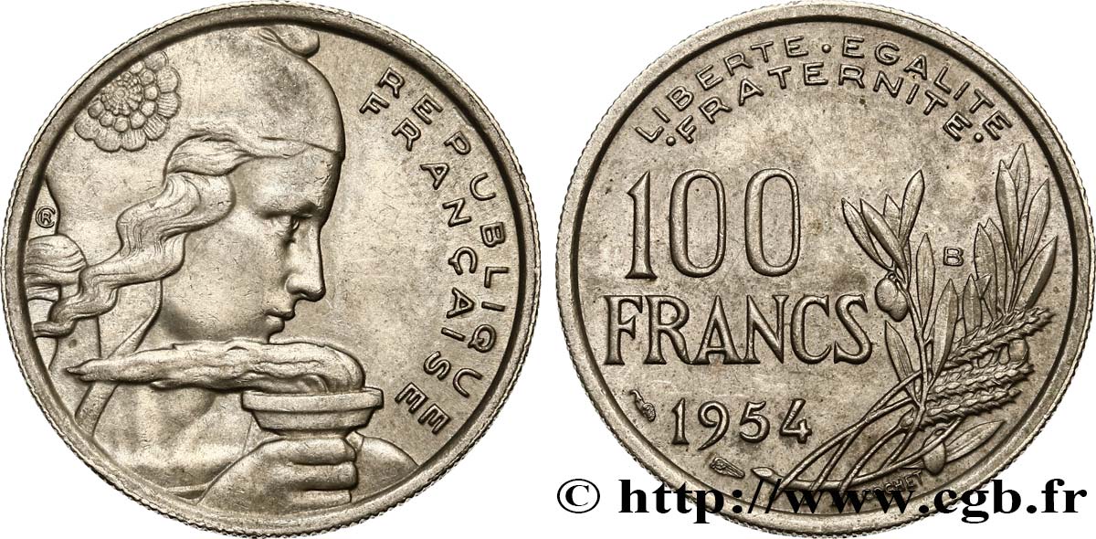100 francs Cochet 1954 Beaumont-le-Roger F.450/3 TTB52 