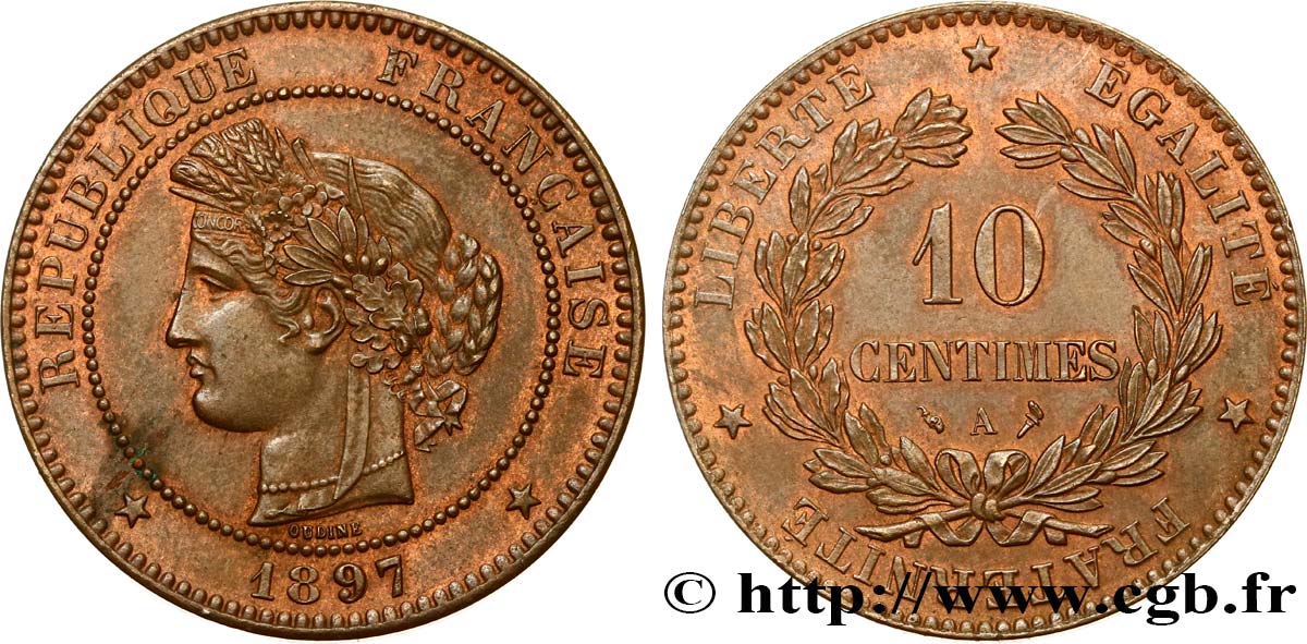10 centimes Cérès 1897 Paris F.135/44 EBC55 