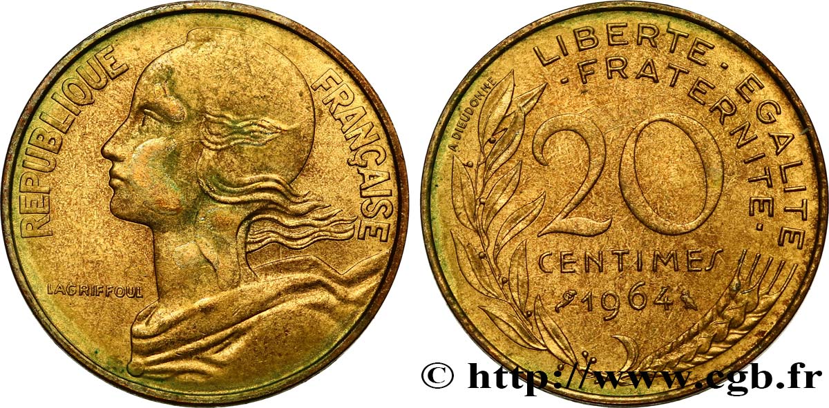 20 centimes Marianne 1964 Paris F.156/4 MS 