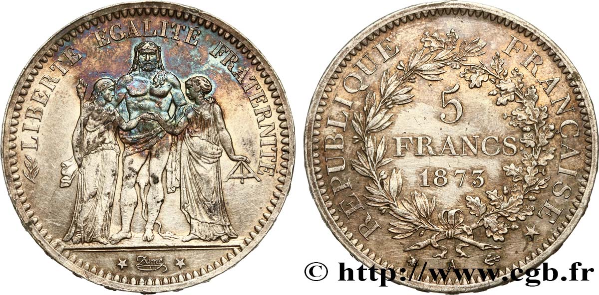 5 francs Hercule 1873 Paris F.334/9 MBC 