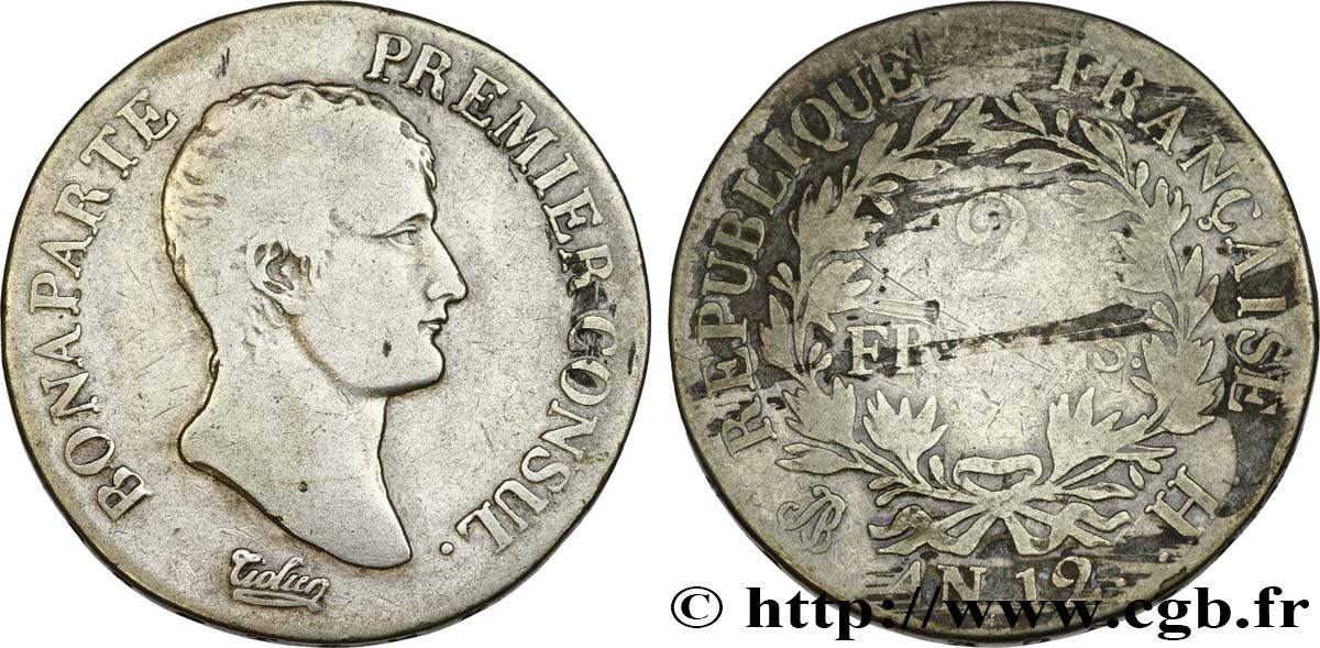 2 francs Bonaparte Premier Consul 1804 La Rochelle F.250/5 RC10 