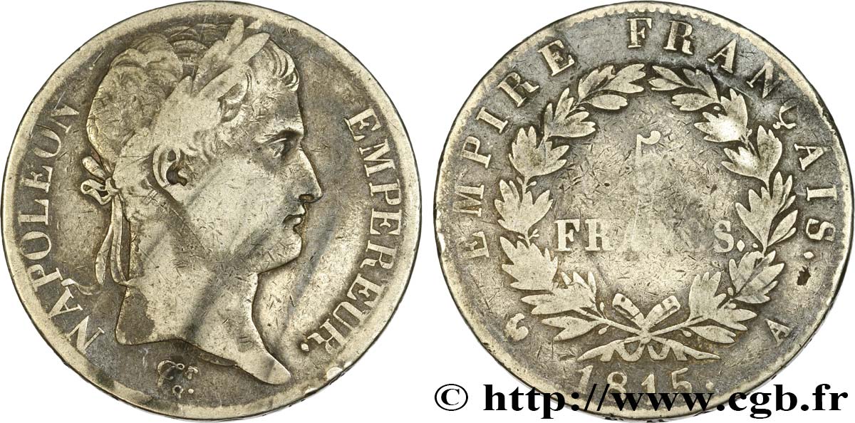 5 francs Napoléon Empereur, Cent-Jours 1815 Paris F.307A/1 MB15 