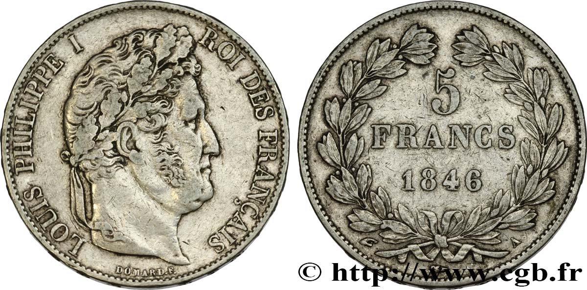 5 francs IIIe type Domard 1846 Paris F.325/10 MBC45 