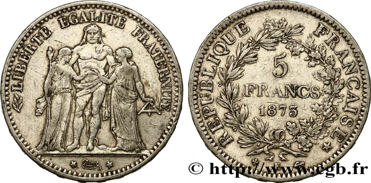 5 francs Hercule 1873 Bordeaux F.334/11 S35 