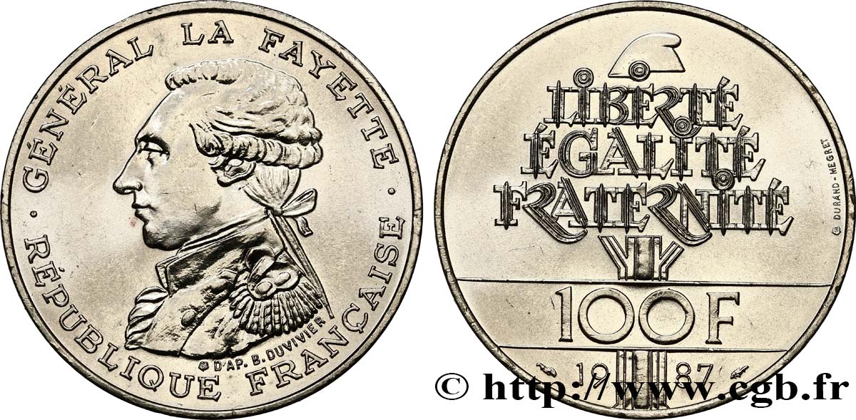 100 francs Égalité - La Fayette 1987  F.455/2 MS62 