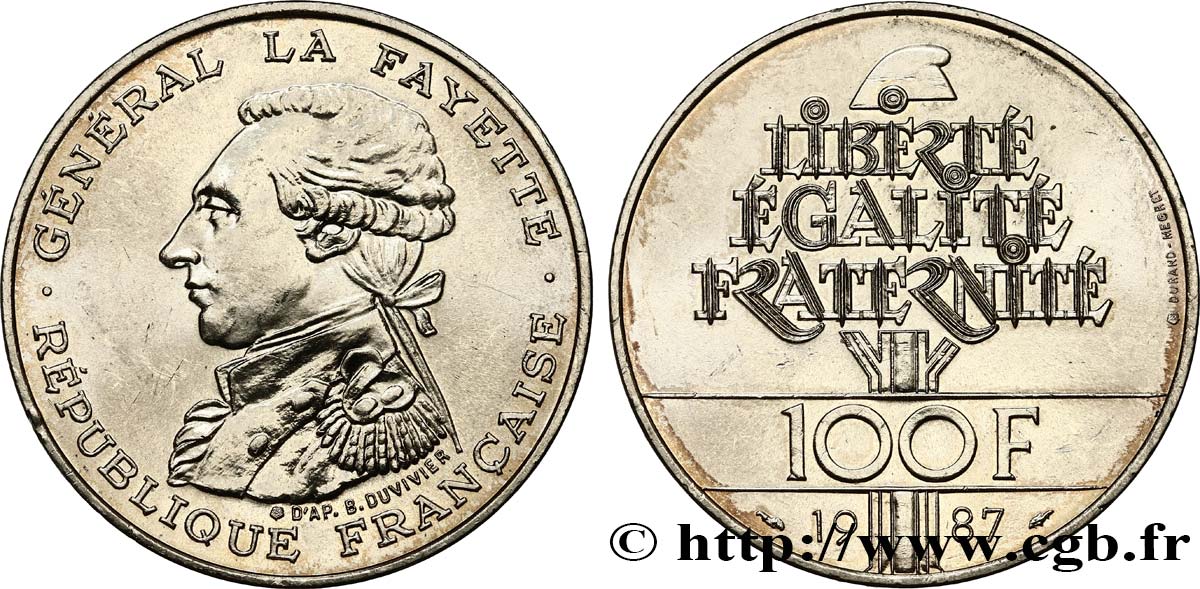 100 francs Égalité - La Fayette 1987  F.455/2 MS60 