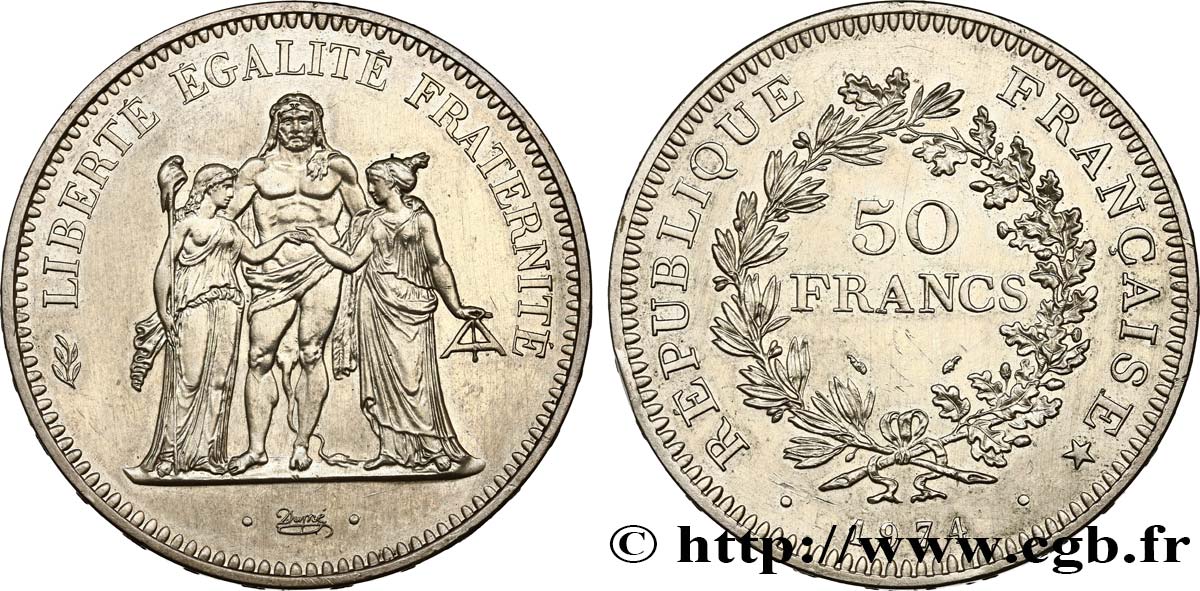 50 francs Hercule, avers de la 20 francs 1974  F.426/1 fVZ 