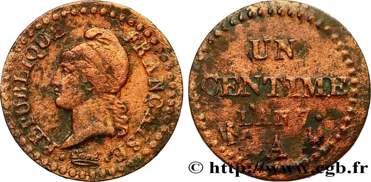 Un centime Dupré, Grand 7 1799 Paris F.100/16 BC+ 