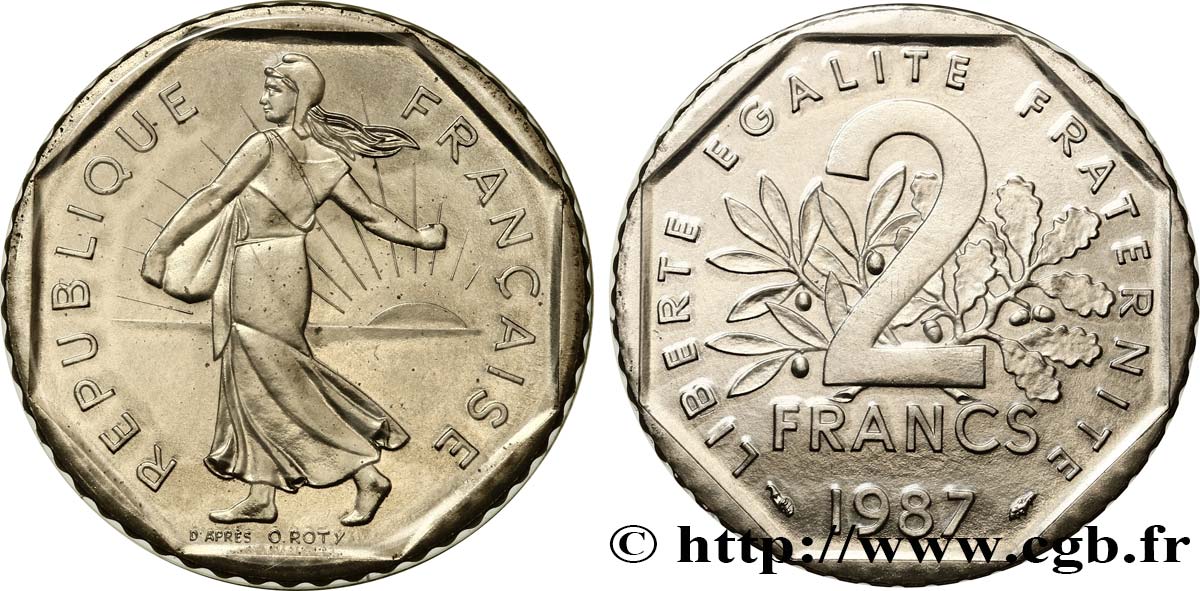 2 francs Semeuse, nickel 1987 Pessac F.272/11 MS 