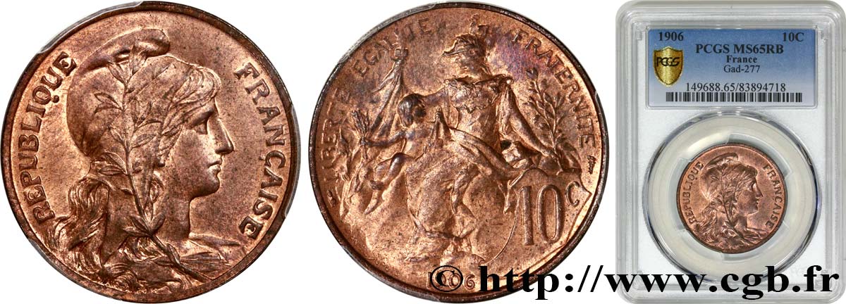 10 centimes Daniel-Dupuis 1906  F.136/15 MS65 PCGS