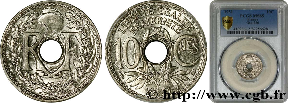 10 centimes Lindauer 1931  F.138/18 ST65 PCGS