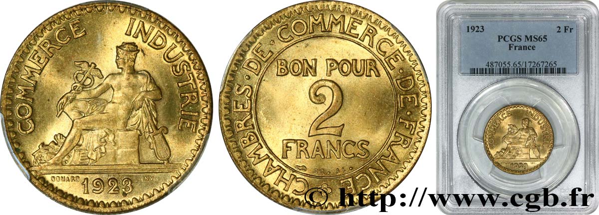 2 francs Chambres de Commerce 1923  F.267/5 ST65 PCGS