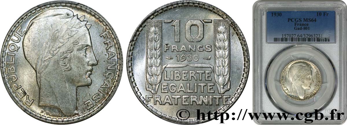 10 francs Turin 1930  F.360/3 fST64 PCGS