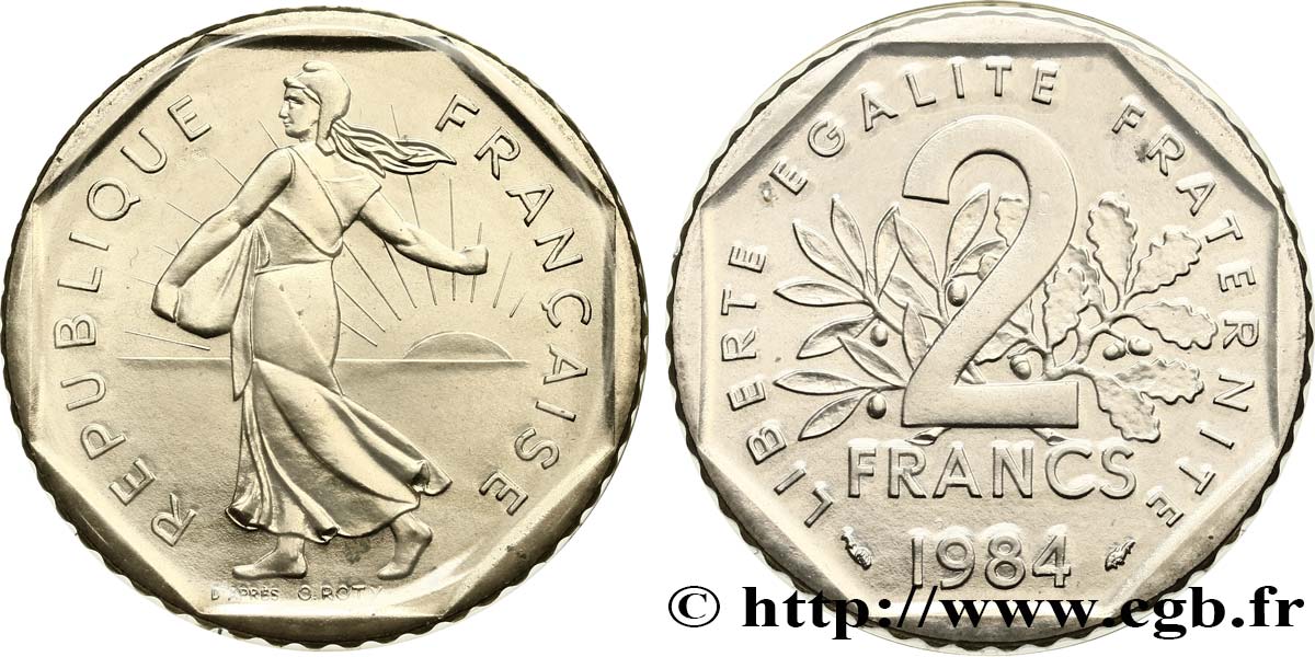 2 francs Semeuse, nickel 1984 Pessac F.272/8 ST 