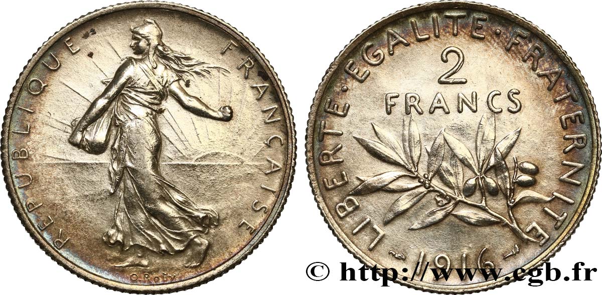 2 francs Semeuse 1916  F.266/18 SPL55 