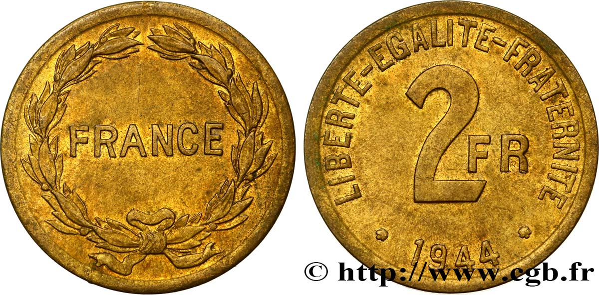 2 francs France 1944  F.271/1 SUP58 