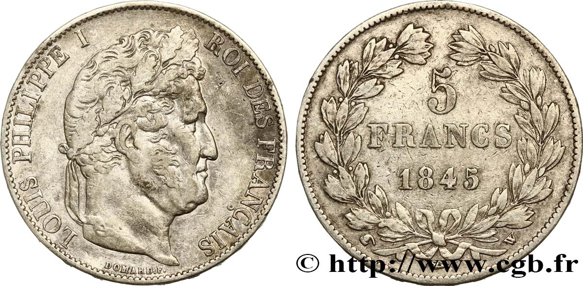 5 francs IIIe type Domard 1845 Lille F.325/9 MBC45 